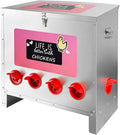 Automatic Chicken Feeder 85-120LB Large Capacity Poultry Feeders with 10 No Waste Feeding Ports Galvanized Metal Feeder Box with Locking Lid and Handles for Outdoor