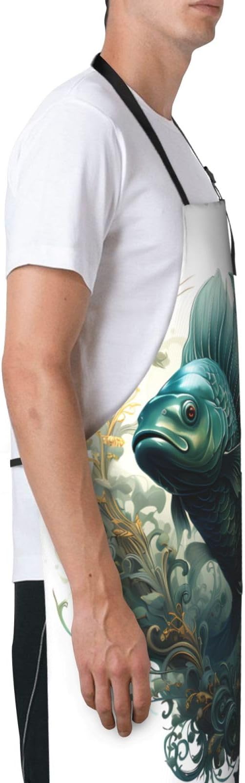 Tyrannosaurus rex Heavy Duty Waterproof Apron with Pockets for AdultsResistant Grilling, Gardening, Painting