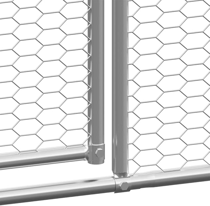 Weatherproof Outdoor Chicken Coop Large Walk-in Enclosure Outdoor Chicken Cage 9.8'x6.6'x6.6' Galvanized Steel for Outdoor Backyard Farm Garden