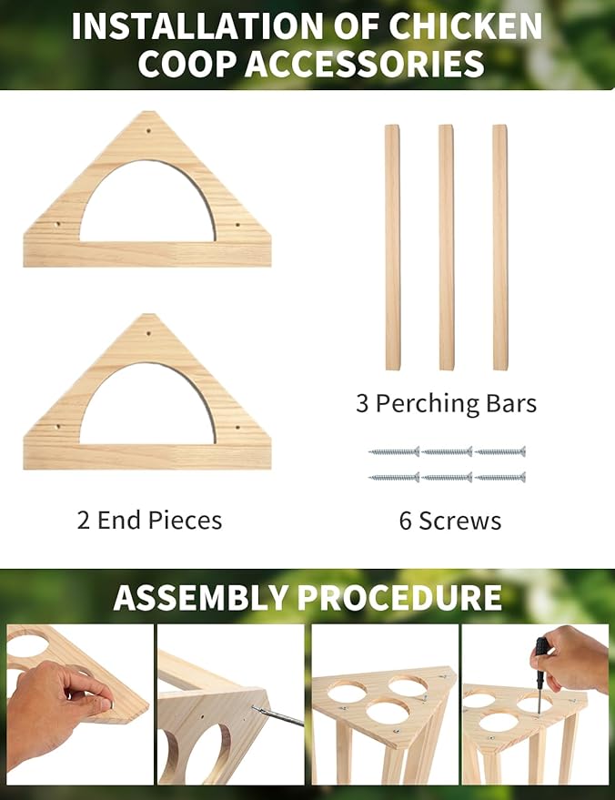 Wooden Chick Perch, Chick Stand Training Perch, Wood Chicken Roosting Bar for Entertainment, Strong Chick Jungle Gym Roosting Bar, Strong Wooden Chicken Roosting Bar, Easy to Assemble and Clean（Small）