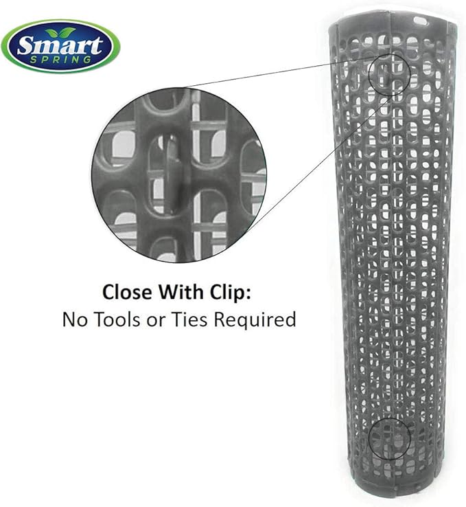15" Tree Trunk Protectors, Stackable Spiral Tree Guards, Adjustable Width Bark Protection from Weed Eaters, Deer & Rodents, Tall Sapling & Vineyard Vine Protectors, Durable Plastic (12, Slate)