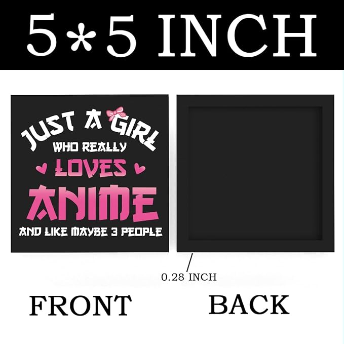 Anime Room Decor Anime Gifts for Girls Teen Girl Bedroom Decor Anime Party Decorations Anime Birthday Decor Just a Girl Who Really Loves Anime, Wooden Box Decor for Home Bedroom Living Room Office
