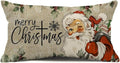 Christmas Pillow Covers 12x20 inch Nostalgic Adorable Santa Claus Decorative Throw Pillow Covers Merry Xmas Winter Retro Farmhouse Decoration for Home Couch