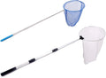 2 Pack Telescopic Butterfly Net, Extendable Fishing, Insect Toy Nets for Kids and Family, Aluminum Alloy (Silver Extends to 36 Inches, Blue Extends to 26 Inches, Pack of 2)
