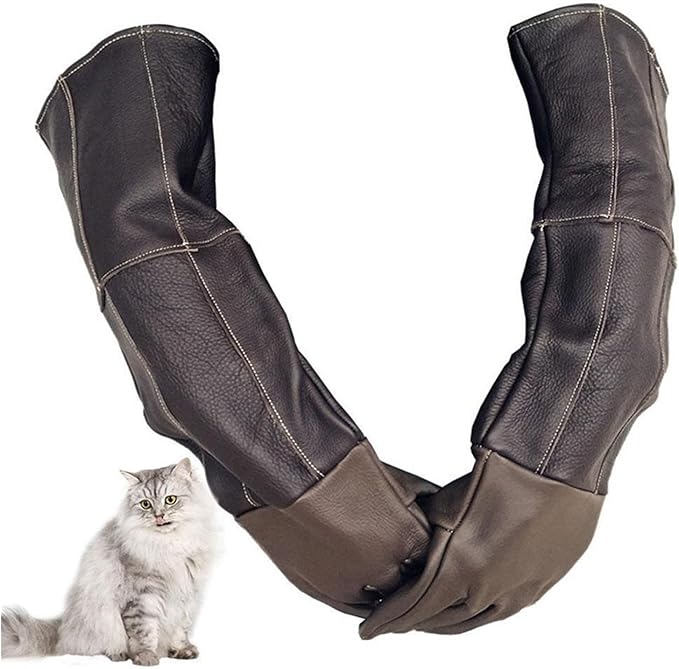 EUNOGO 23.7 inch Animal Handling Gloves Bite Proof,Multipurpose Pet Glove for Grabbing Reptile, Cat Dog Bird Falcon Livestock Snake