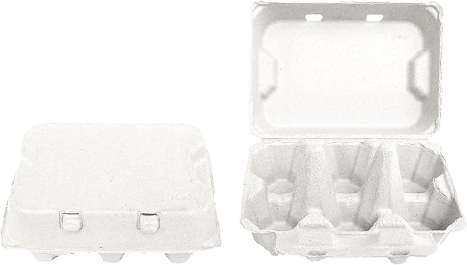 Henlay White Half Dozen Duck Egg Cartons – Holds 6 Jumbo Eggs – Blank Top for Custom Labels – Eco-Friendly Paper Pulp – Ideal for Farm Fresh or Backyard Eggs - 20 Pack