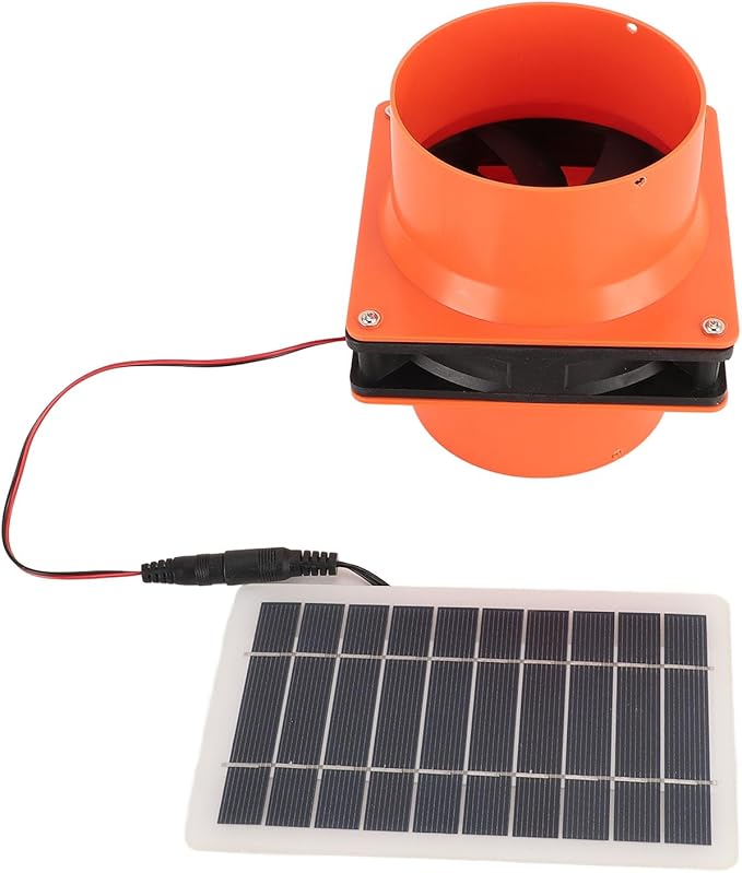 10W Solar Powered Exhaust Fan Kit with 5V Monocrystalline Silicon Solar Panel for Pet House Chicken Coop Ventilation