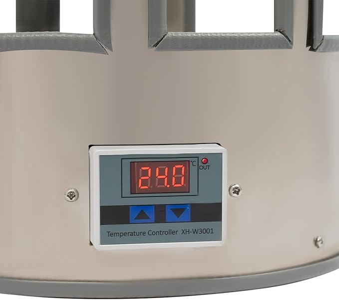 Heated Chicken Waterer 5 Gallon, 80W Chicken Water Heater with Thermostat Control, Freeze-Proof Poultry Drinker for Winter, Hanging/Standing Use