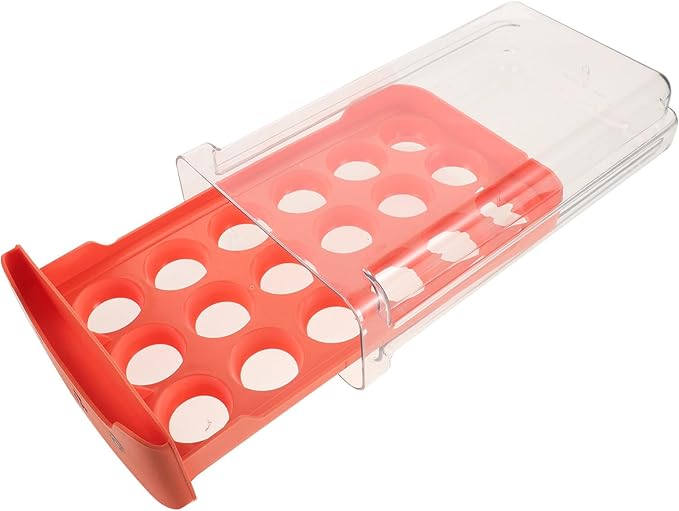 Stackable Plastic Egg Storage Box Single Layer Egg Organizer Drawer for Refrigerator Fridge Space-saving Food Storage Case