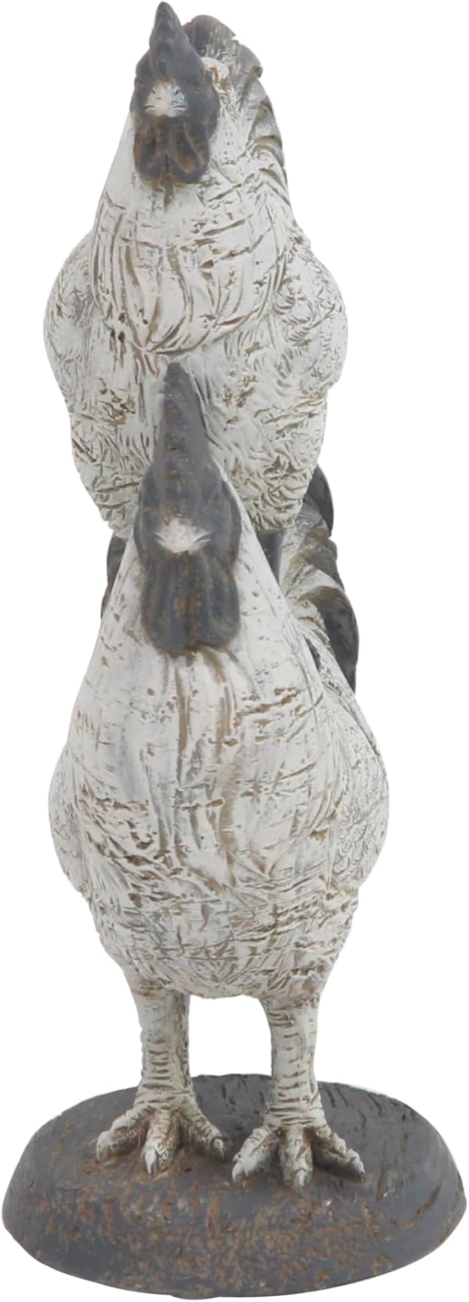 Deco 79 Polystone Rooster Decorative Sculpture Home Decor Statue, Accent Figurine 8" x 5" x 12", White