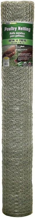 YARDGARD – 1 Inch Twisted Mesh Wire Fence – 60 Inches by 150 Feet – 20 Gauge Galvanized Steel – For Poultry Netting | Chicken Coops | Rabbit Fencing | Garden Protection and Plant Support
