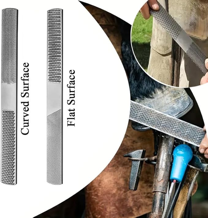 10 inch Farrier Tool Kits （8 Piece）Horse Goat Hoof Trimmers Carbon Steel Nippers Shears Nail Clipper Mini Rasp Hoof File Professional Farriers Hoof Nipper Cutter Handle Knife with Storage Bag
