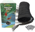 POYEE 14x14ft Pond Netting for Leaves Leaf Net Cover Pond Net with Small Fine Mesh Protecting Koi Fish from Birds Cats Stakes Included