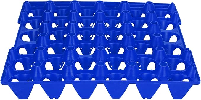 Plastic Egg Flats 30 Cell, 5PCS, Sturdy Stackable Trays for Egg Storage and Transportation - Reusable Durable Design, Space Saving for Home and Farm Use (Blue)