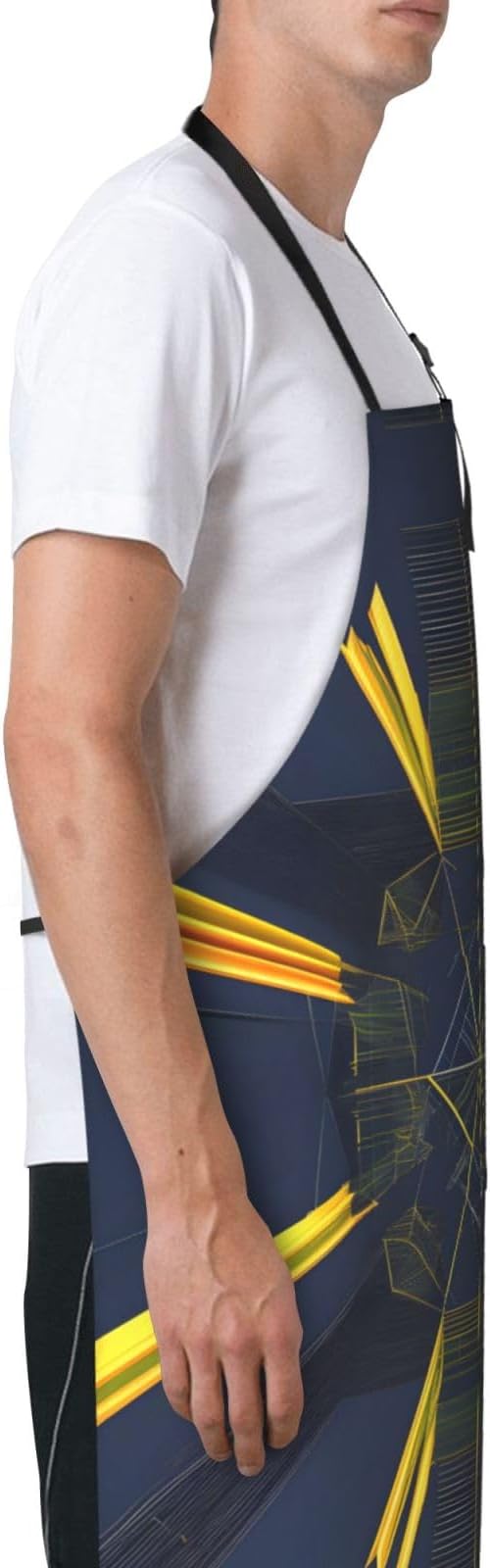 Multidimensional Space Heavy Duty Waterproof Apron with Pockets for AdultsResistant Grilling, Gardening, Painting