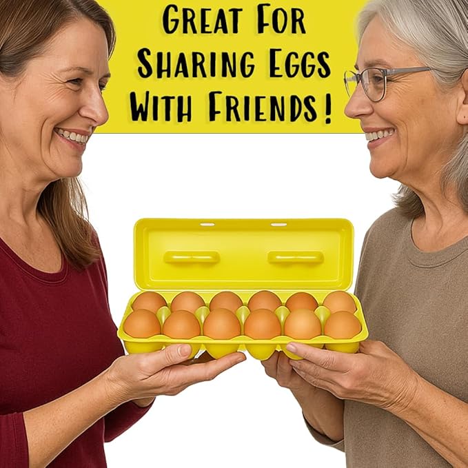 Cackle Hatchery Foam Egg Cartons for Chicken Eggs Holds 1 Dozen Eggs (Yellow, 50)