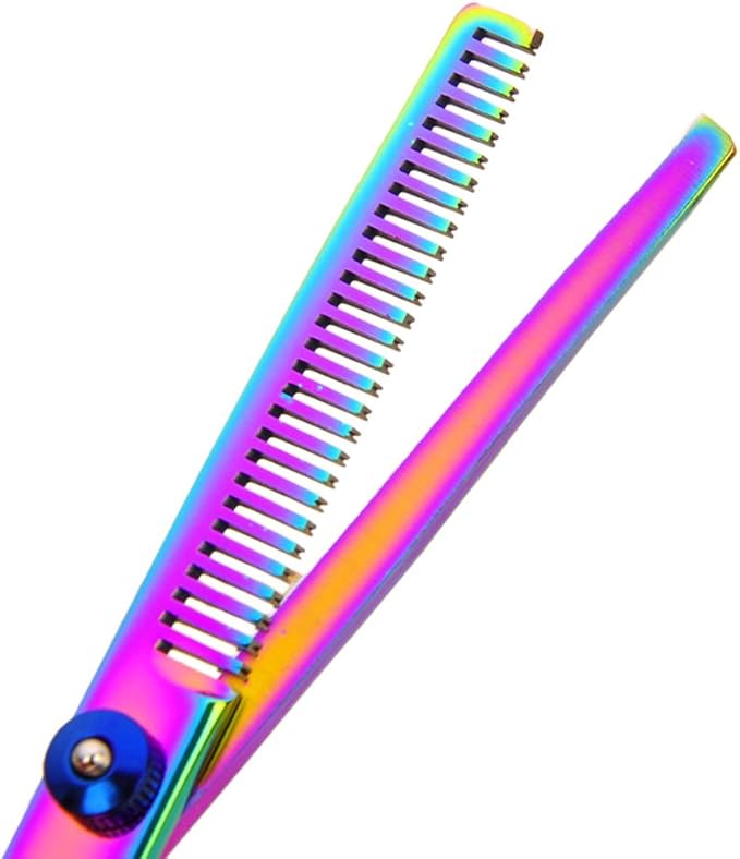 Professional Barber Scissors Kit - Colorful Pet Trimming Scissors, 7 inch Stainless Steel Shears for Grooming and Hair Cutting