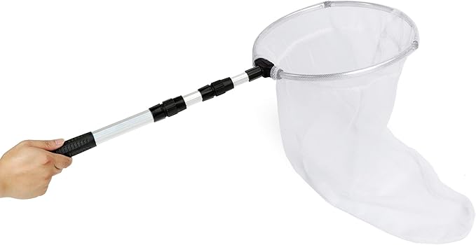 Butterfly Net with 12" Ring, 24" Net Depth, Handle Extends to 36 Inches (12" Ring, 36" Handle)