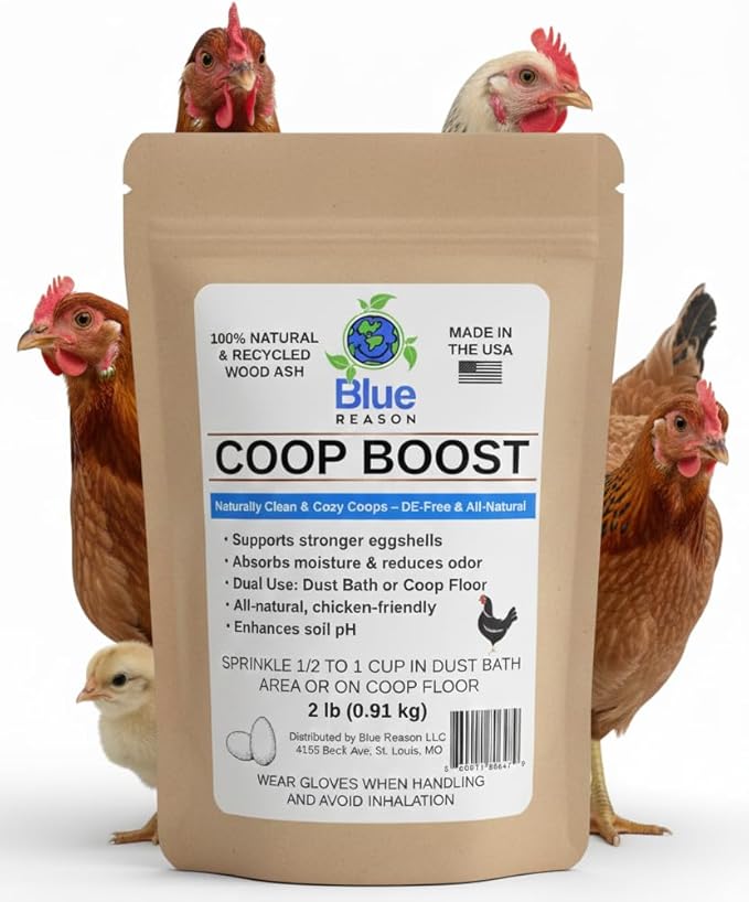 Coop Boost Ultra-Soft Wood Ash for Chickens | Natural Chicken Dust Bath & Coop Additive | Moisture Absorber, Odor Control, Bedding Booster | Safe DE Alternative | 2 lb Bag