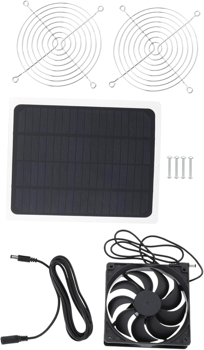 1Set Solar Powered Fan for Chicken Coop Small Fan for Pet House Greenhouse Rv Energy Saving Solar with Strong
