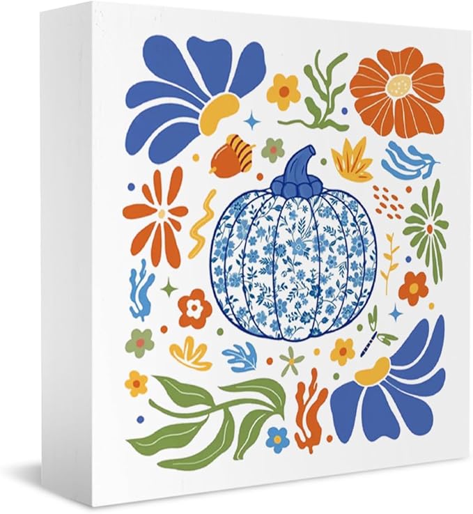 Fall Decorations for Home Farmhouse Office Bedroom Living Room Bathroom, Pumpkins Decor, Fall Sign, Autumn Decor Wood 2401