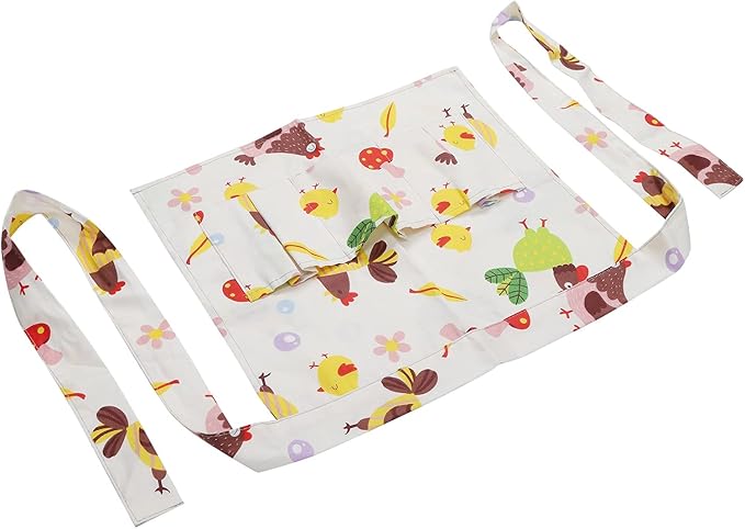 Egg Collecting Apron with Multiple Pockets | Sturdy Cotton Twill for Chicken/Duck/Quail Eggs | Replaces Breakable Baskets, Holds Fragile Items (S(7.8x6.5x2.6cm/3.1x2.6x1in))