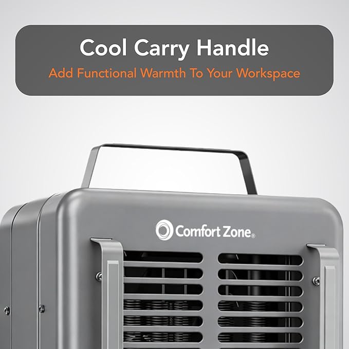 Comfort Zone Electric Portable Milkhouse Style Utility Space Heater with Adjustable Thermostat, Overheat Protection, and Safety Tip-Over Switch, Ideal for Garage or Greenhouse, 1,500W, CZ798