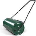 24in Heavy Duty Steel Lawn Roller,Manual Hand Lawns Roller,Water or Sand Filled Garden Rollers,Push/Tow-Behind Yard Rollers,with U-Shaped Handle,for Garden Yard Park Backyard Farm (Green & Black)