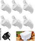 Chicken Feeder No Waste - 6 Pack Automatic Chicken Feeder with Lid and Hole Saw Rat & Rain Proof, Poultry Feeder for Buckets, Barrels, Bins, Boxes, Tanks