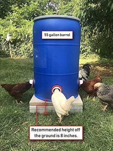 RentACoop DIY Large 6-Port Chicken Feeder Kit - Includes Ports, Rain Hoods, and Hardware - Suitable for Bantam Chickens, Turkeys, Ducks, Peafowl, and Other Poultry - 6 Pack