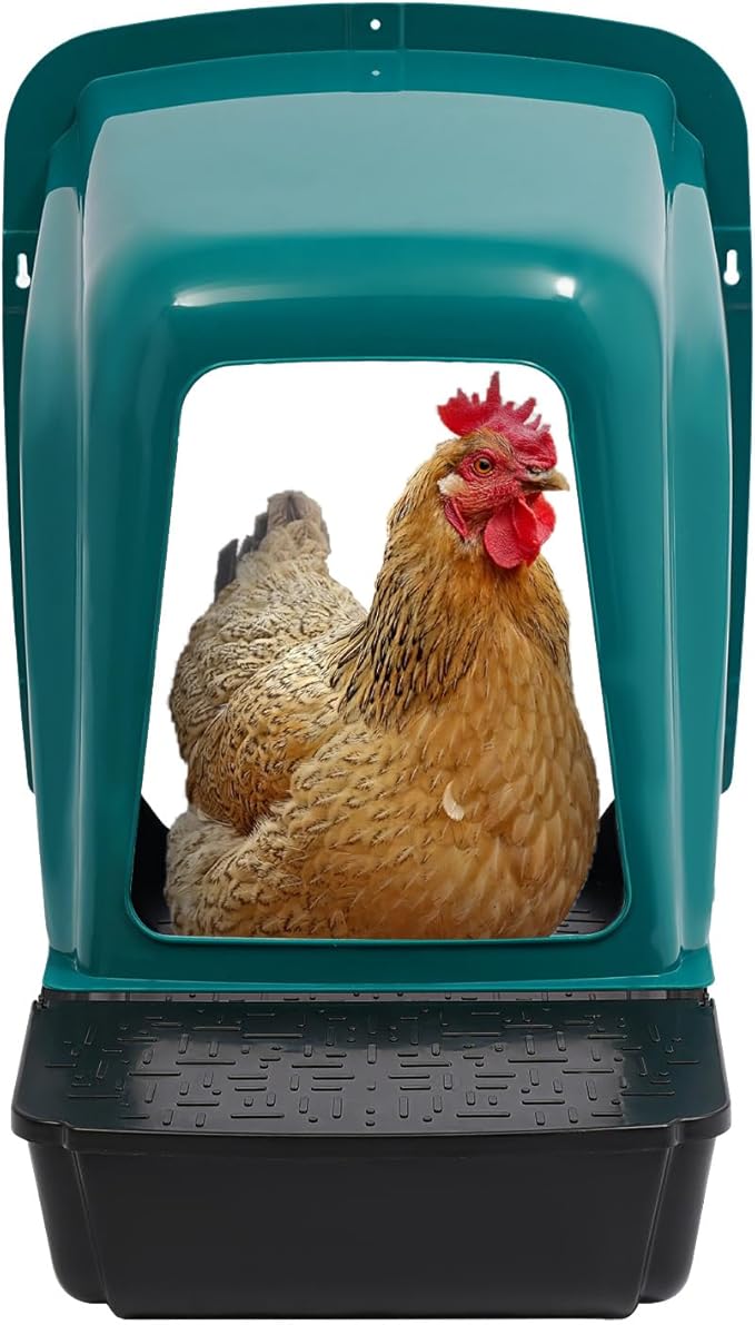 Chicken Laying Boxes, 5 Pack Roll Away Chicken Nesting Boxes, Durable Plastic Laying Boxes with Perch, Pull-Out Tray Ventilation for Hen Coops, Backyard Poultry Farms