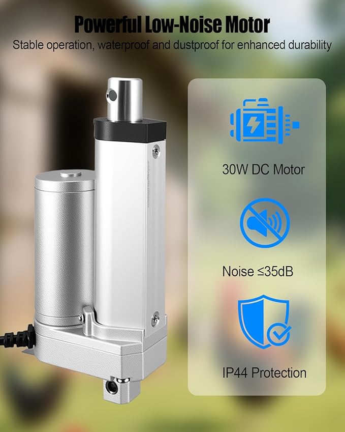 Smart Chicken Coop Door Opener with Timer, Remote Control Automatic Chicken Cage Door Opener Closer, IP44 Weatherproof for Poultry Duck Hen House, Up to 40m Range, Easy Installation