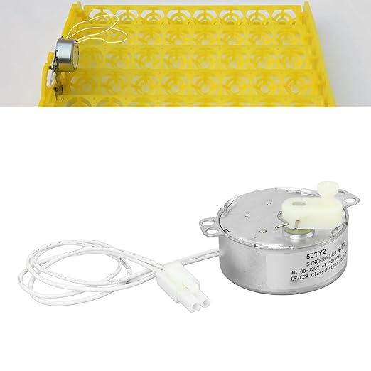FLEXMAN Egg Turner Rotator Incubator Motor, 4W, Aluminum, Professional Electric Synchronous Motor with Connector for Incubator (100-120v)