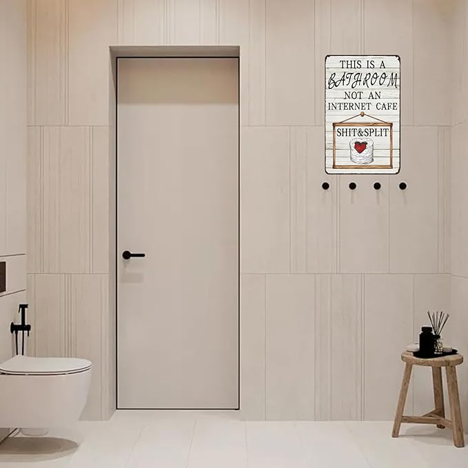 Funny Metal Sign This Is A Bathroom Not An Internet Cafe Tin Sign Retro Wall Decor for Home Bathroom Toilet 12×8 Inch