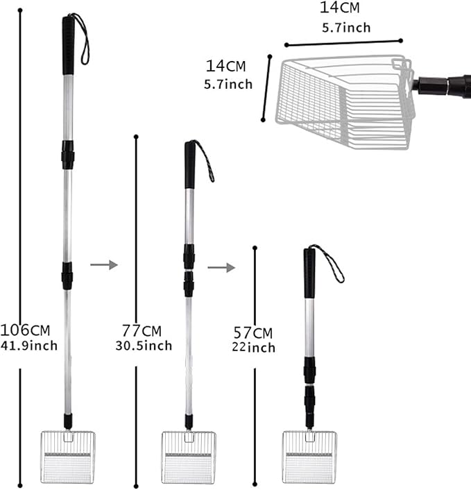 Poultry Coop Rake - Stretchable Chicken Pen Rake, Chicken Litter Scoop | Chicken Coop Accessories, Poop Shovel for Separating Poop and Debris from Sand