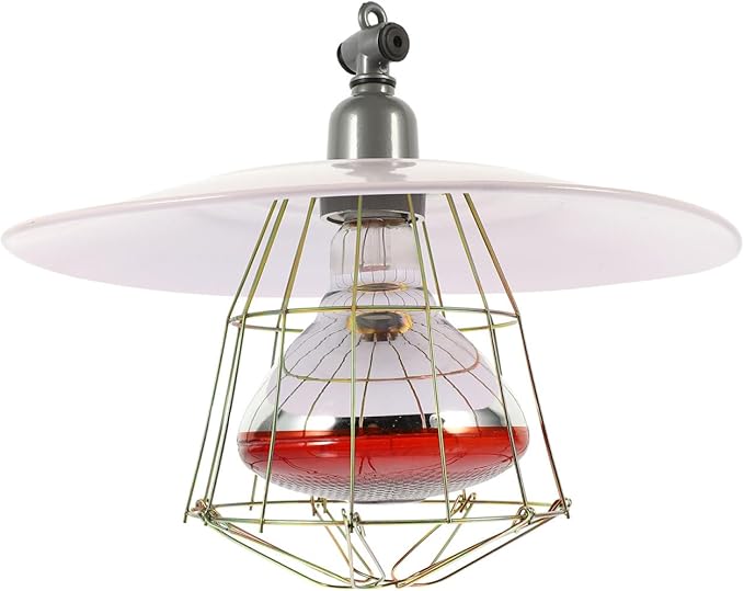 250W Chicken Coop Heater Heat Lamp for Chickens Livestock Brooder Lamp with Metal Guard Waterproof Heating Light for Dog House Winter Chick Poultry