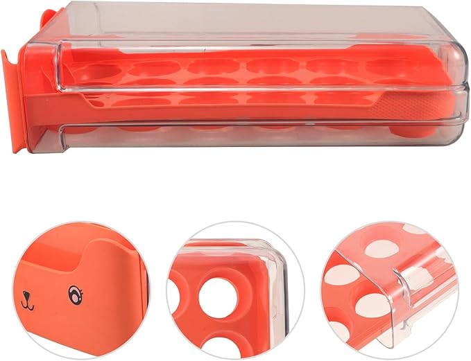 Stackable Plastic Egg Storage Box Single Layer Egg Organizer Drawer for Refrigerator Fridge Space-saving Food Storage Case