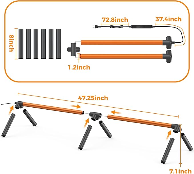 Heated Chicken Perch for Coop, 48" Aluminum Thermo Roosting Bar with 3 Adjustable Temperatures, Winter Poultry Support to Protect Toes from Frost, Chicken Coop Accessories