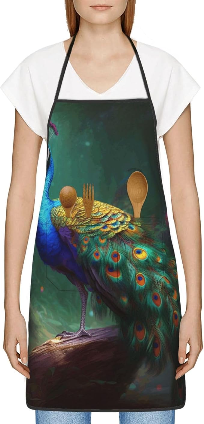 Cute Colorful Dog Paw Printed Unisex Bib Aprons BBQ Cooking Kitchen Aprons for Women Men Chef