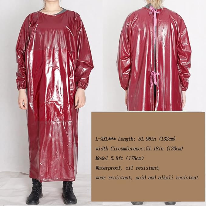 SUJAN Apron with Sleeves Splash Suit Waterproof Smock Chemical Resistant Safety Aprons Coverall