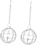 Hanging Stainless Steel Chicken Feeder Holder 2Pcs Ball Shape Poultry Vegetable Treats Feeders for Chickens and Chicks