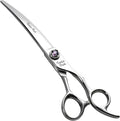 Fenice Peak 7 inch Curved Dog Grooming Scissors Professional Dog Shears Made of Japanese 440C Stainless Steel with Jewelled Screw Trimming Cutting Scissors Durable and Sharp