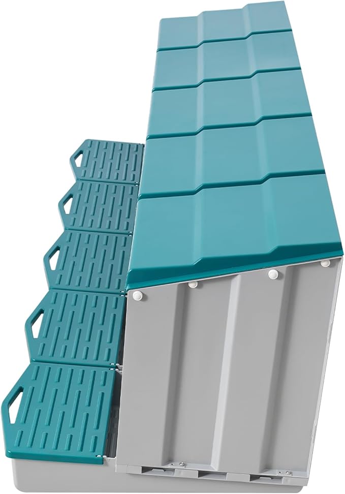 Chicken Nesting Box, 5 Compartments PP Nesting Box, Wall Mountable Nesting Boxes with Inclined Top, Drain Holes & Resting Platform for Chicken and Poultry to Collect Eggs
