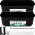 2Pcs Chicken Feeder Hanging Goat Feeder Hanging Feed Trough BPA Free Chicken Feeder Easy to Install Poultry Feeder Poultry Feeding Container Water Bucket for Chicken Duck Goat (Black)