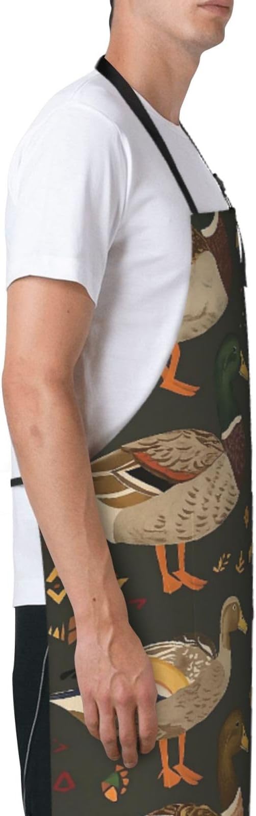 Serene Swan In Stream Adjustable Waterproof Apron Work Cooking Apron With Pockets For Men Women