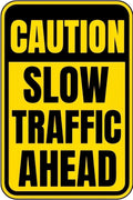 Vintage Metal Sign CAUTION! SLOW TRAFFIC AHEAD Tin Sign Retro Wall Decor For Home Coffee Bar Funny Aluminum Sign 8x12 inch