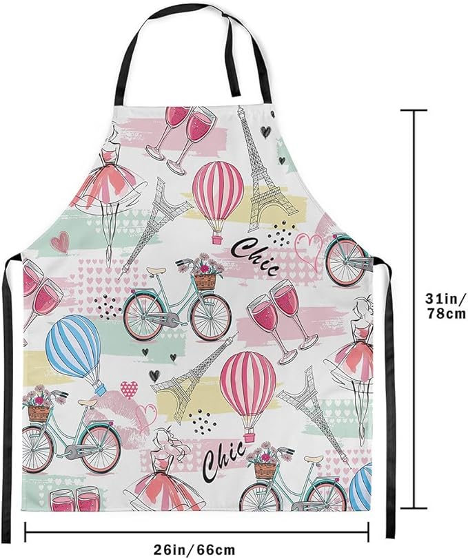 jejeloiu Cartoon Cats Apron for Women Men 26"x31"