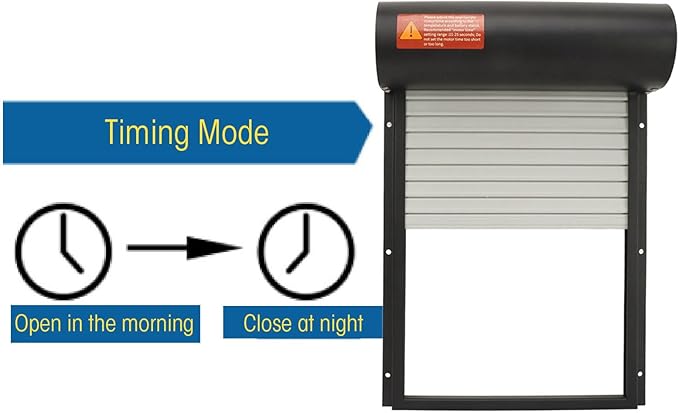 Pwshymi Automatic Chicken Coop Door, Solar Powered Chicken Door Opener with Timer LED Display for Duck Goose Poultry Safety (Black)