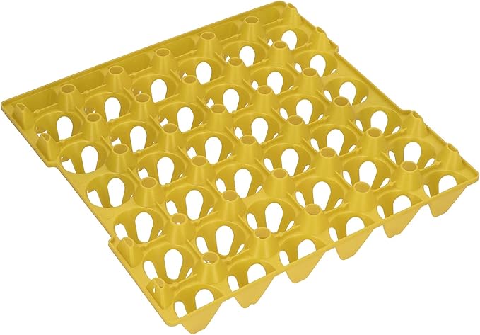 Haofy 5PCS Egg Storage Crates Stackable Chicken Trays, Green Plastic 30 Cell Egg Holders for Home Farm Kitchen Storing Sorting Packing Shipping (Yellow)