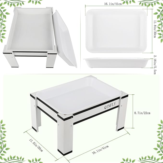 Large Chicken Feeder Starter Kit with Removable Plastic Tray,Chicken Picnic Table Feeders No Waste,Coop Accessories for Real Chickens Supplies